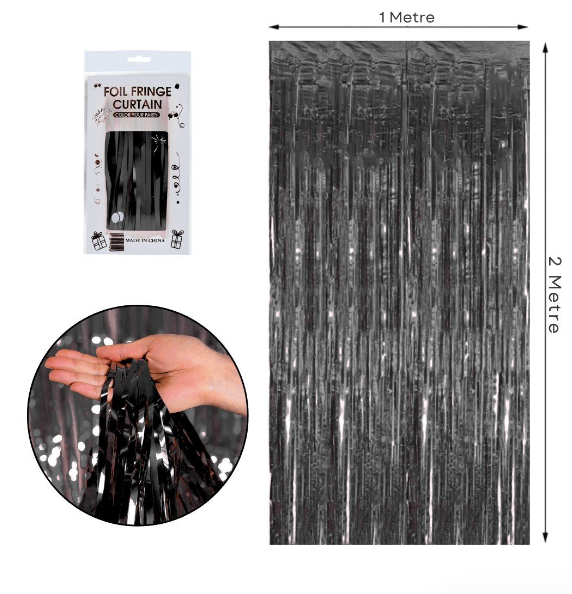 İthal Metalize Siyah Arka Plan Perdesi 2x1 m